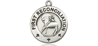 Sterling Silver First Reconciliation / Penance Medal Engraved Catholic Saint Jewelry