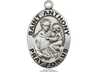 Sterling Silver Saint Anthony of Padua Medal Catholic Jewelry Engraved Catholic Saint Jewelry