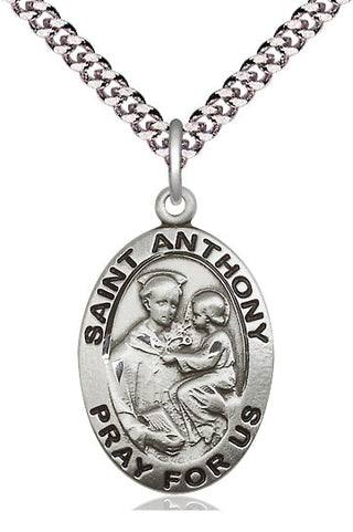 Sterling Silver Saint Anthony of Padua Medal Catholic Jewelry Engraved Catholic Saint Jewelry