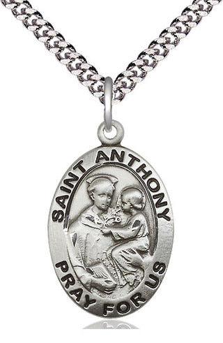Sterling Silver Saint Anthony of Padua Medal Catholic Jewelry Engraved Catholic Saint Jewelry