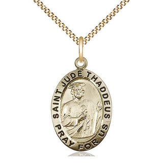 14kt Gold Filled Saint Jude Medal Catholic Jewelry Engraved Catholic Saint Jewelry