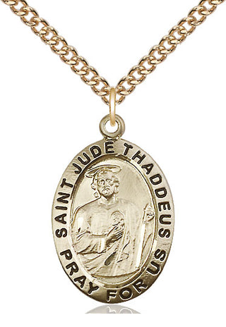14kt Gold Filled Saint Jude Medal Catholic Jewelry Engraved Catholic Saint Jewelry
