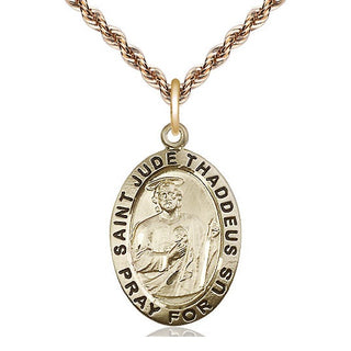 14kt Gold Saint Jude Medal Engraved Catholic Saint Jewelry