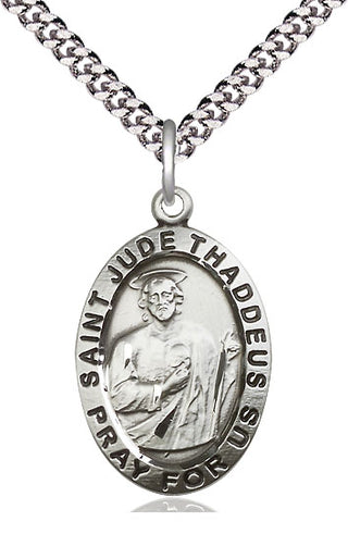 Sterling Silver Saint Jude Medal Catholic Jewelry Engraved Catholic Saint Jewelry