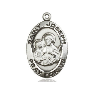 Pewter Saint Joseph Medal Engraved Catholic Saint Jewelry