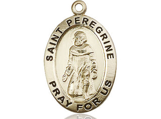 14kt Gold Filled Saint Peregrine Medal Engraved Catholic Saint Jewelry