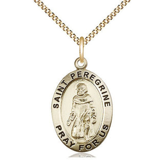 14kt Gold Filled Saint Peregrine Medal Catholic Jewelry Engraved Catholic Saint Jewelry