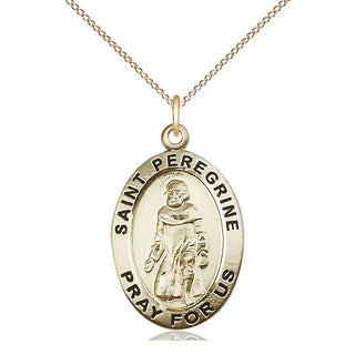 14kt Gold Filled Saint Peregrine Medal Catholic Jewelry Engraved Catholic Saint Jewelry