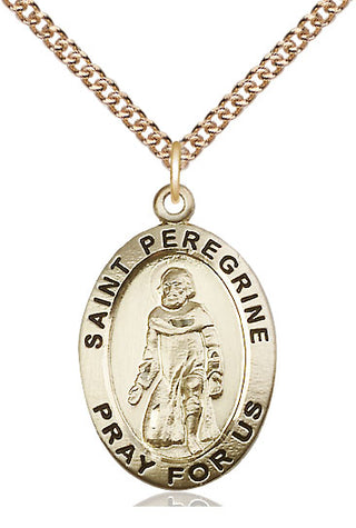 14kt Gold Filled Saint Peregrine Medal Catholic Jewelry Engraved Catholic Saint Jewelry