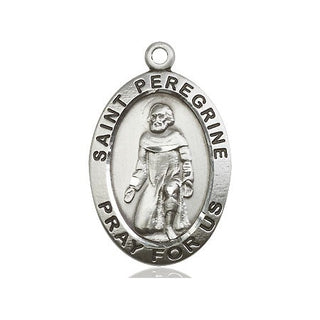 Pewter Saint Peregrine Medal Engraved Catholic Saint Jewelry