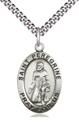 Sterling Silver Saint Peregrine Medal Catholic Jewelry Engraved Catholic Saint Jewelry