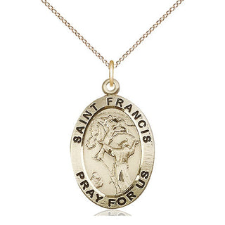 14kt Gold Filled Saint Francis of Assisi Medal Catholic Jewelry Engraved Catholic Saint Jewelry