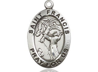 Pewter Saint Francis of Assisi Medal Engraved Catholic Saint Jewelry