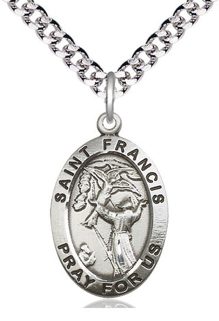 Pewter Saint Francis of Assisi Medal Catholic Jewelry Engraved Catholic Saint Jewelry