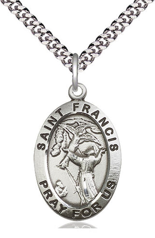 Pewter Saint Francis of Assisi Medal Catholic Jewelry Engraved Catholic Saint Jewelry