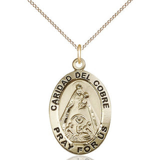 14kt Gold Filled Caridad del Cobre Medal Catholic Jewelry Engraved Catholic Saint Jewelry