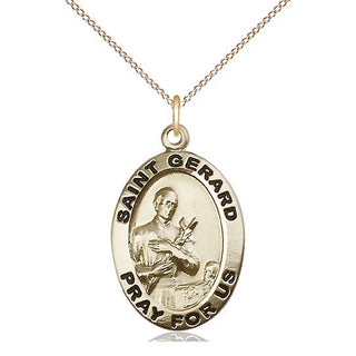 14kt Gold Filled Saint Gerard Medal Catholic Jewelry Engraved Catholic Saint Jewelry