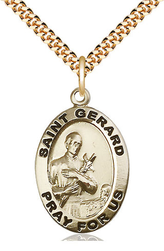 14kt Gold Filled Saint Gerard Medal Catholic Jewelry Engraved Catholic Saint Jewelry