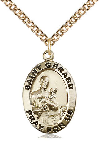 14kt Gold Filled Saint Gerard Medal Catholic Jewelry Engraved Catholic Saint Jewelry