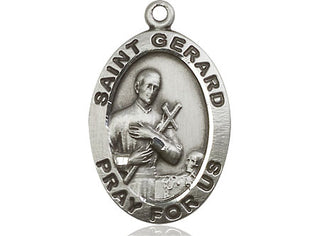 Sterling Silver Saint Gerard Medal Catholic Jewelry Engraved Catholic Saint Jewelry