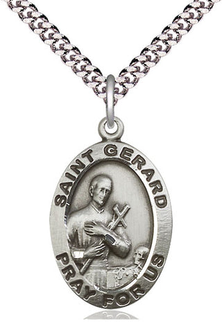 Sterling Silver Saint Gerard Medal Catholic Jewelry Engraved Catholic Saint Jewelry