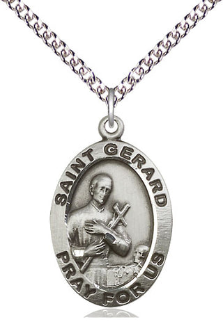 Sterling Silver Saint Gerard Medal Catholic Jewelry Engraved Catholic Saint Jewelry