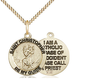14kt Gold Filled Saint Christopher Medal Religious Jewelry