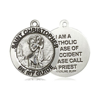 Sterling Silver Saint Christopher Medal Religious Jewelry