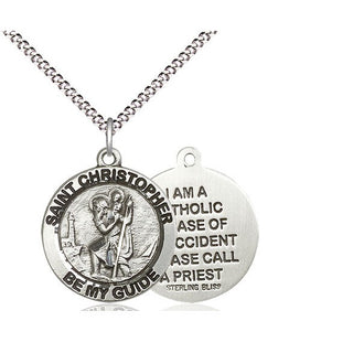 Sterling Silver Saint Christopher Medal Religious Jewelry