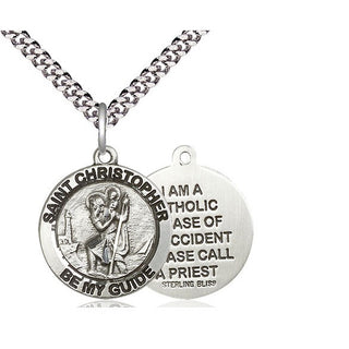 Sterling Silver Saint Christopher Medal Religious Jewelry