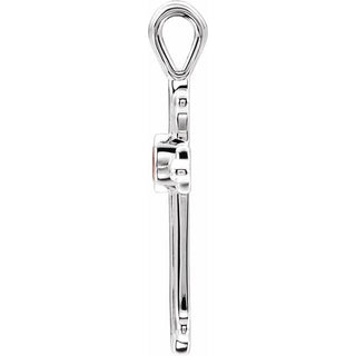 Platinum Natural Ruby Cross Pendant
