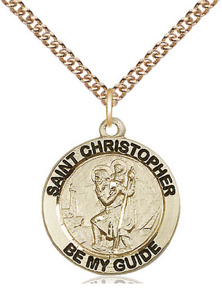 14kt Gold Filled Saint Christopher Medal Religious Jewelry Engraved Catholic Saint Jewelry