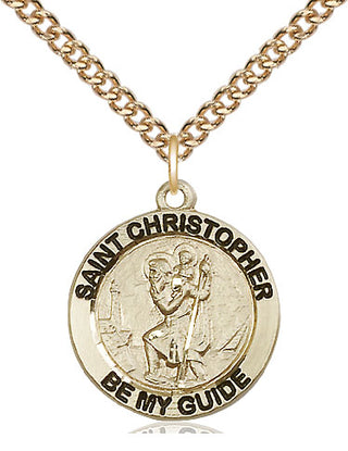 14kt Gold Filled Saint Christopher Medal Religious Jewelry Engraved Catholic Saint Jewelry