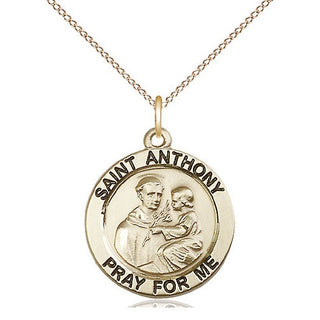 14kt Gold Filled Saint Anthony of Padua Medal Religious Jewelry Engraved Catholic Saint Jewelry