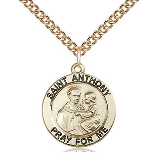 14kt Gold Filled Saint Anthony of Padua Medal Religious Jewelry Engraved Catholic Saint Jewelry