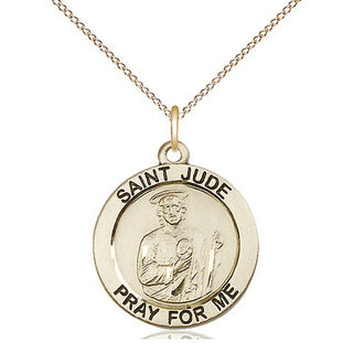 14kt Gold Filled Saint Jude Medal Religious Jewelry Engraved Catholic Saint Jewelry
