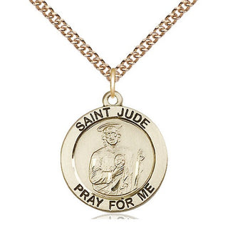 14kt Gold Filled Saint Jude Medal Religious Jewelry Engraved Catholic Saint Jewelry