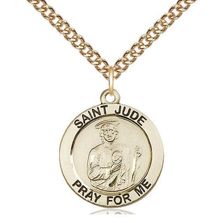 14kt Gold Filled Saint Jude Medal Religious Jewelry Engraved Catholic Saint Jewelry
