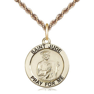 14kt Gold Filled Saint Jude Medal Religious Jewelry Engraved Catholic Saint Jewelry