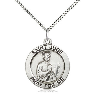 Sterling Silver Saint Jude Medal Religious Jewelry Engraved Catholic Saint Jewelry