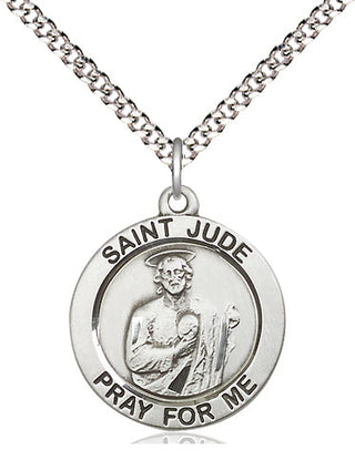Sterling Silver Saint Jude Medal Religious Jewelry Engraved Catholic Saint Jewelry