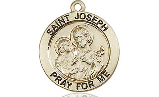 14kt Gold Filled Saint Joseph Medal Engraved Catholic Saint Jewelry