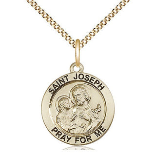 14kt Gold Filled Saint Joseph Medal Religious Jewelry Engraved Catholic Saint Jewelry