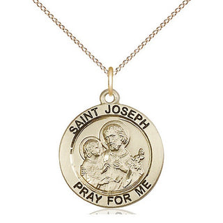 14kt Gold Filled Saint Joseph Medal Religious Jewelry Engraved Catholic Saint Jewelry