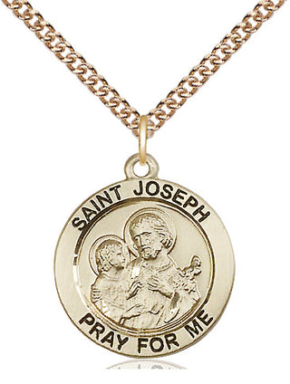 14kt Gold Filled Saint Joseph Medal Religious Jewelry Engraved Catholic Saint Jewelry