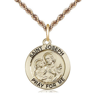 14kt Gold Filled Saint Joseph Medal Religious Jewelry Engraved Catholic Saint Jewelry