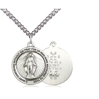 Sterling Silver Miraculous Medal Religious Jewelry