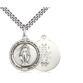 Sterling Silver Miraculous Medal Religious Jewelry