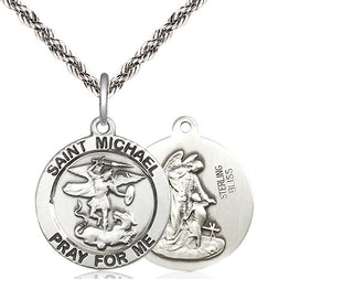 Sterling Silver Saint Michael the Archangel Medal Religious Jewelry