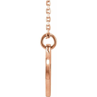 14K Rose Pierced Cross Disc 16-18" Necklace